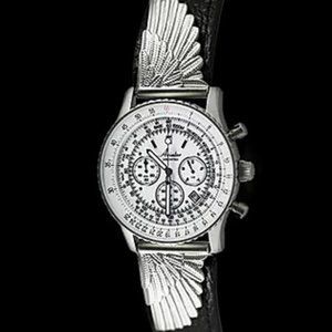 Men's Leather Band Aviator Chronograph Watch